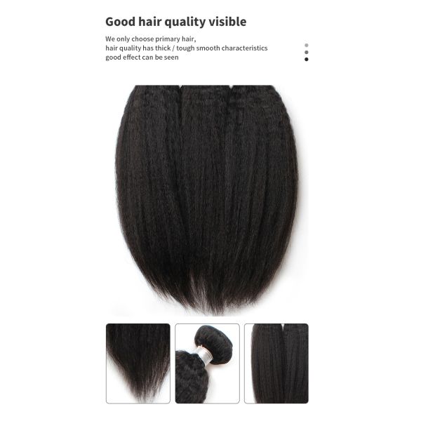100g 10a Unprocessed Virgin Hair Bundles Black Yaki Straight Hair Weave