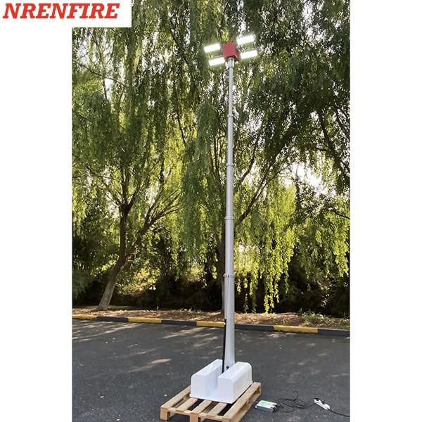 4x120W LED lamps mounted roof mast light 4.5m pneumatic telescopic mast, vehicle roof mount mast light tower