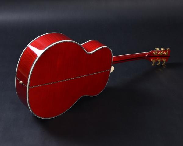 Customized acoustic guitar, 43 inch Jumbo guitar, Quilt Vine Viper red, Guitarra acustica