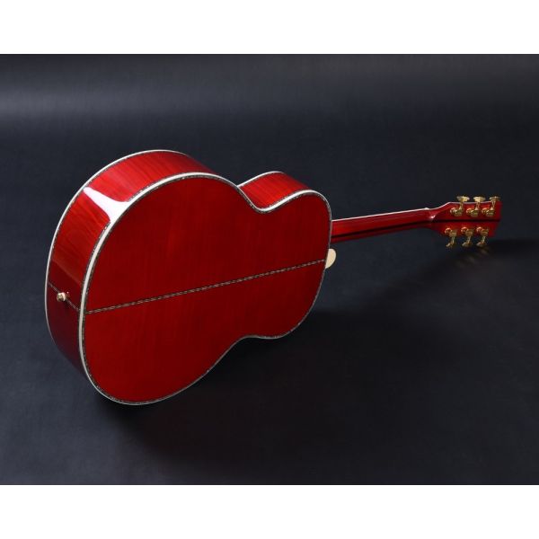Customized acoustic guitar, 43 inch Jumbo guitar, Quilt Vine Viper red, Guitarra acustica