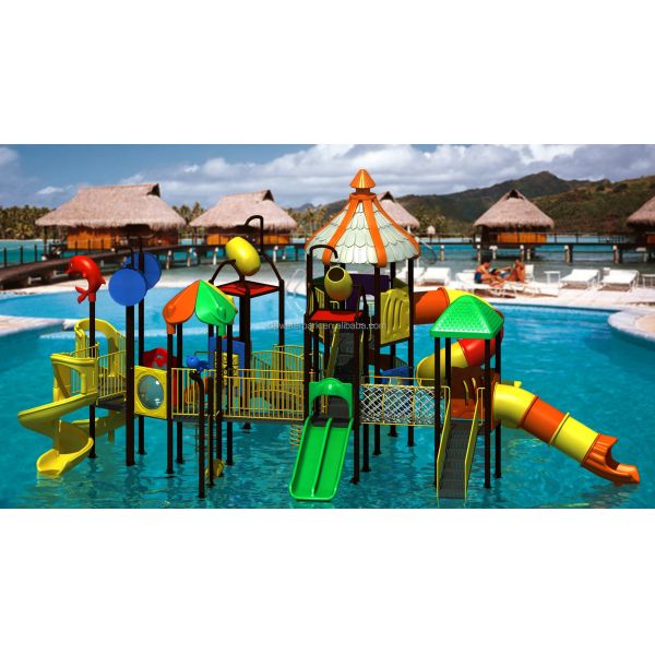 Los niños de China parquean la diapositiva plástica del patio al aire libre de Aqua Park Water Games Pool de la guardería del equipo del patio