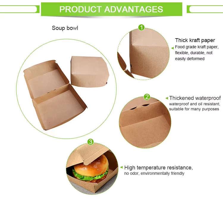 Wholesale Custom LOGO Disposable Paper Food Packaging Fried Chicken French Fries Burger Box Oil-proof Burger Take Out