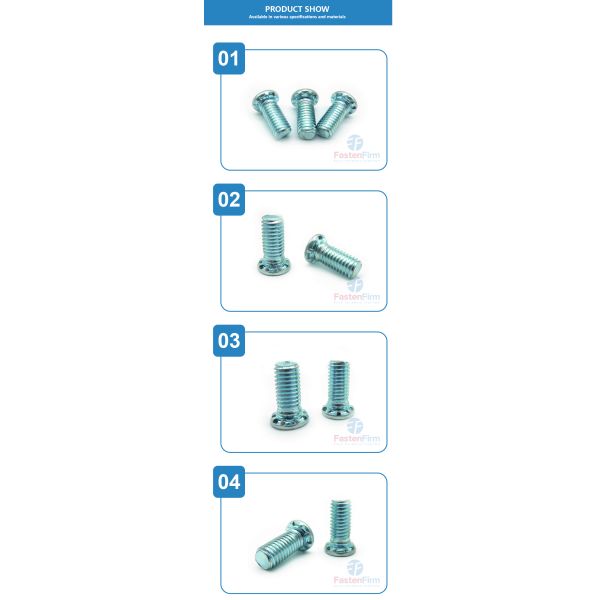 Zinc Plated Self Clinching Captive Studs High Strength Non Flush Thick Head Design