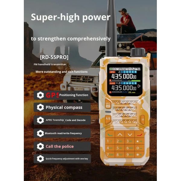 Baofeng RD-55PRO 3G POC Walkie Talkie with GPS Beidou Positioning and >50km Range Two Way Radio