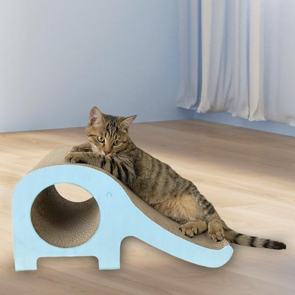 Cartoon Elephant Cat Scratching Board Factory Directly Sale Elephant Shape Cat Scratching Board High Density Durable Scratcher
