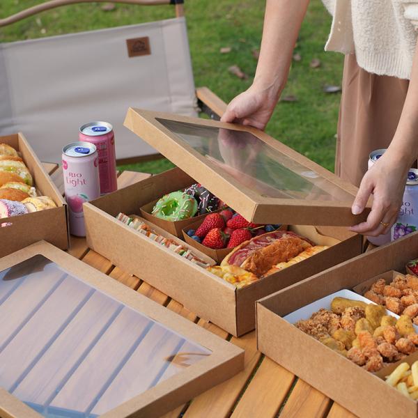 Disposable Kraft Paper Lunch Box for Camping Picnic Desserts