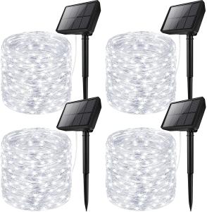 Waterproof 60m Solar Christmas String Lights 600 LED Outdoor Cold White