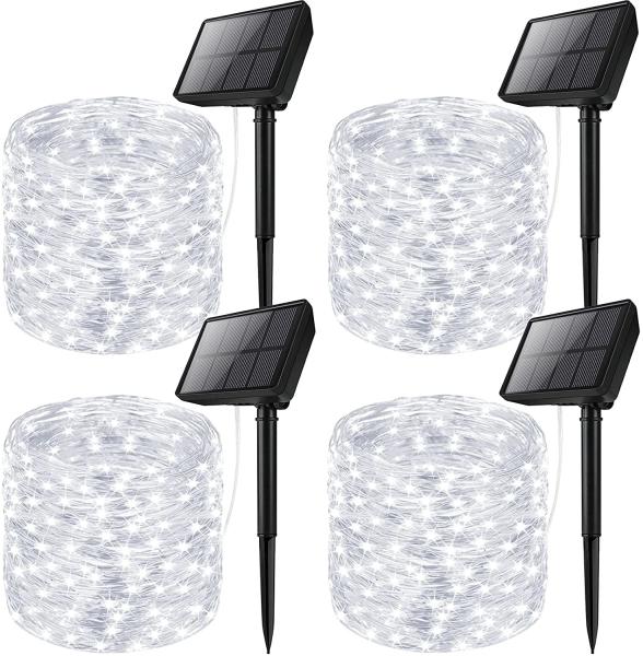 Waterproof 60m Solar Christmas String Lights 600 LED Outdoor Cold White