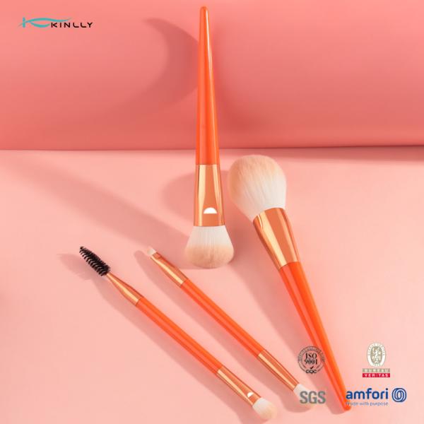 Protable Dual Ended Makeup Brush Set Soft Bristles 4pcs Makeup Brush