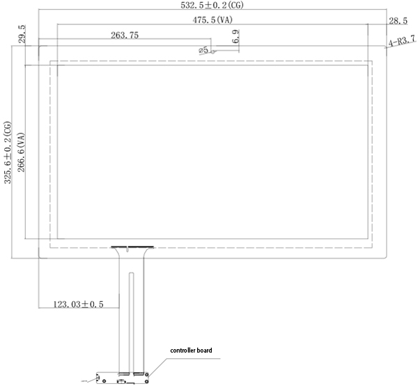 Advertising Machine 21.5'' Capacitive Touch Screen Panel With 6H Surface Hardness