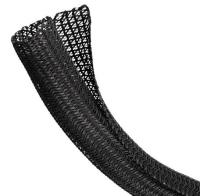 Sleeving de fecho automático preto do ANIMAL DE ESTIMAÇÃO do envoltório do fio trançado de PA6 PA66 PPS