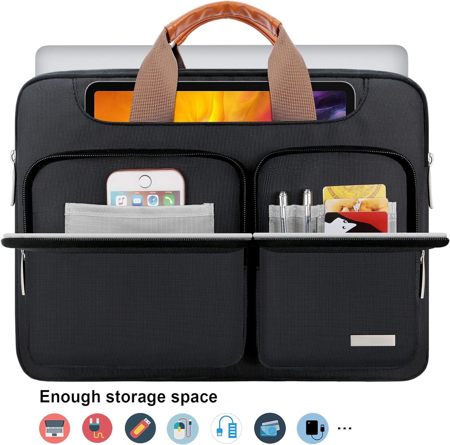 Customize Computer Shoulder Handle Bag Business Briefcase with Shoulder Strap 13 14 15 16 Inch Computer Bag Office Computer Bag Wholesale OEM/ODM/Private Label