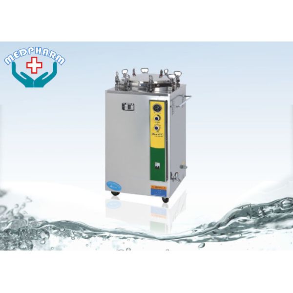 Вертикальный медицинский стерилизатор автоклава с манометрами и корзинами двойно