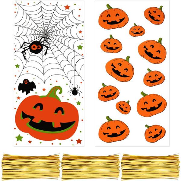 Clear Cellophane CPP 3mils Halloween Treat Bags With Twist Ties