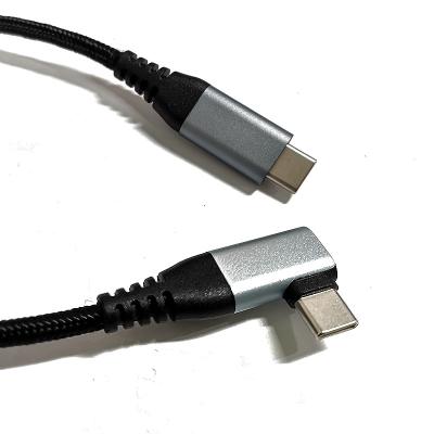 Wholesale Nylon Braided USB-C Type-C to 90° Right Angle Type-C PD 60 W Fast Charging Charger Cable for Phone 15 16 Series