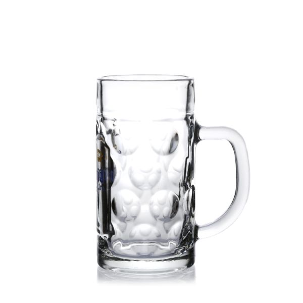 Wholesale customized German style oversized glass handheld beer mug