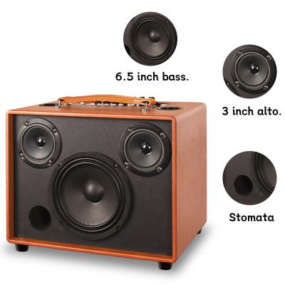 OEM Portable Wooden Speaker 60W Bluetooth Speaker With Microphone