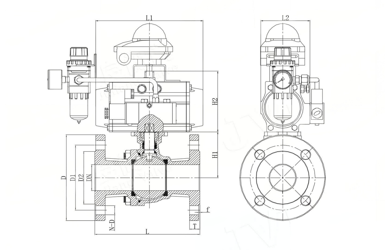 Full-Bore Design Flanged Ball Valve API607 GB/T6899
