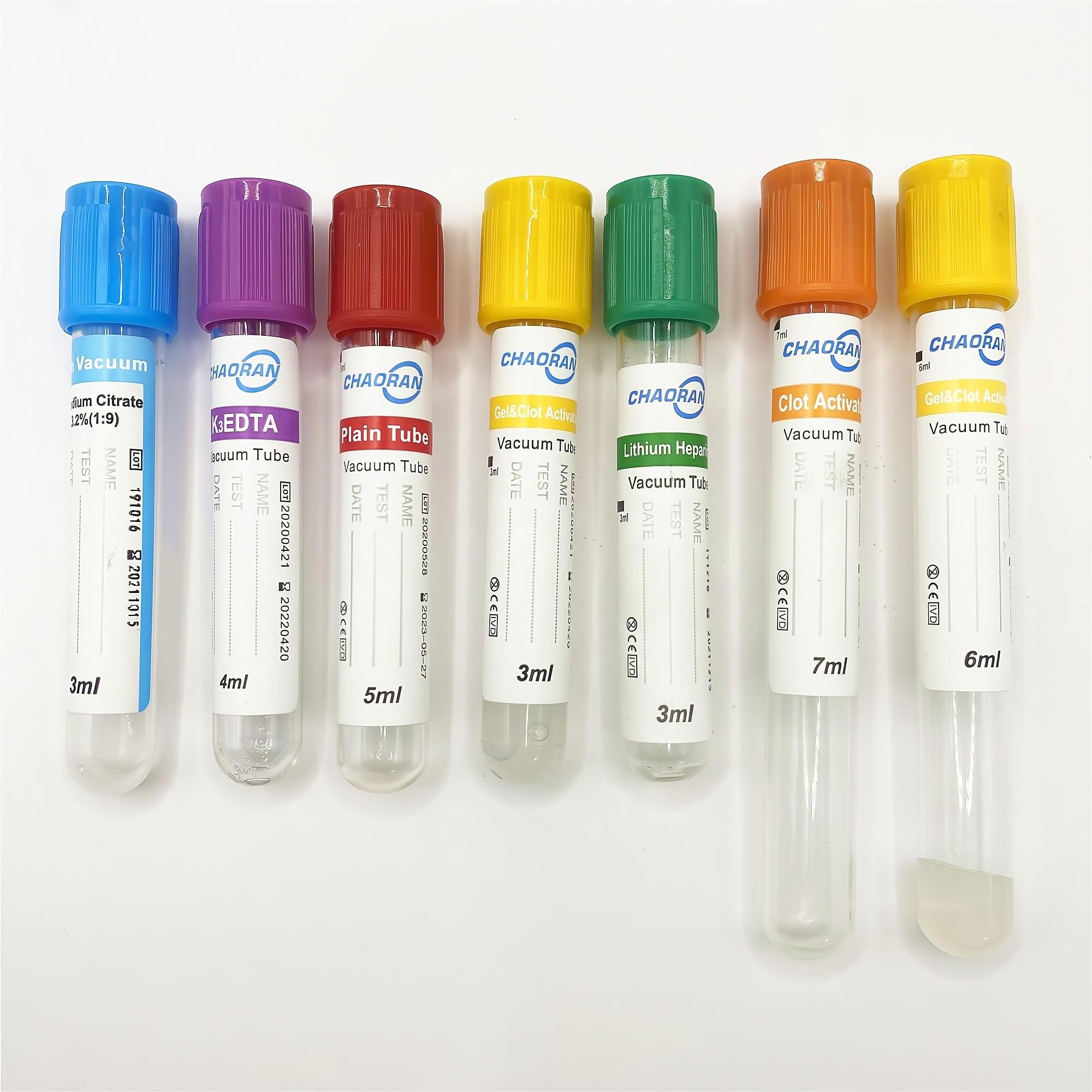 blood collection tube Одноразовая медицинская вакуумная пробирка для сбора крови CE ISO