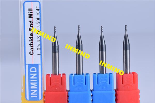 Carbide 0.2 mm Micro Milling Cutters , 2 Flute TiSiN Coating Milling Machine Cutters