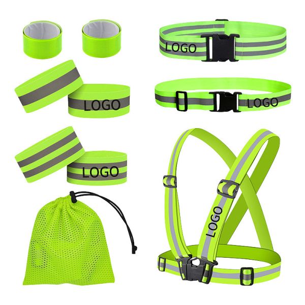 Reflective Band Hi Vis Belt Vest For Night Time Running Cycling Working