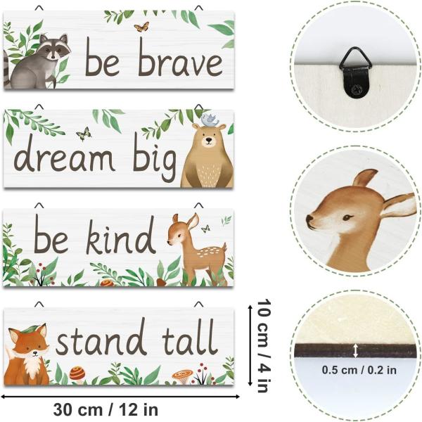 Woodland Animal Plaque Decorative Hanging Wood Plaque Wooden Label Wall Room Home Restaurant Bar Cafe Door