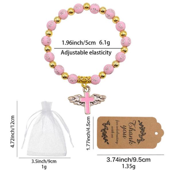 Modern Sublimation Rosary Bracelet Blanks With Angel Cross For Anniversary Gifts