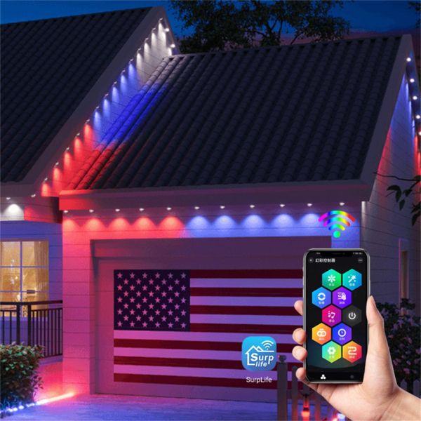Умный Wifi Bluetooth Rgb Музыкальный ритм LED Eave Светильники для дома Eave Праздник на улице
