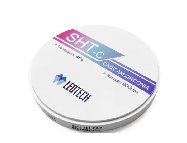 SHT-C 45% Translucency Zirconia Block 900MPa Strength & 1300HV Hardness Full Contour Crown