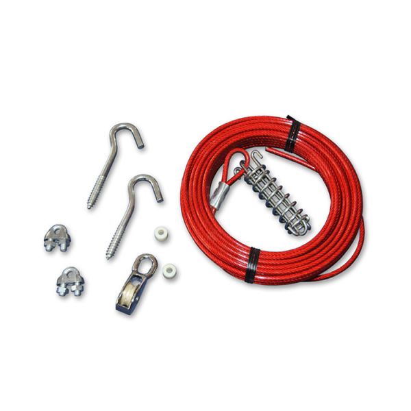 Bite-Proof Heavy Duty Dog Zip Line Run Cable Dog Tie Out Trolley for Large Dogs 