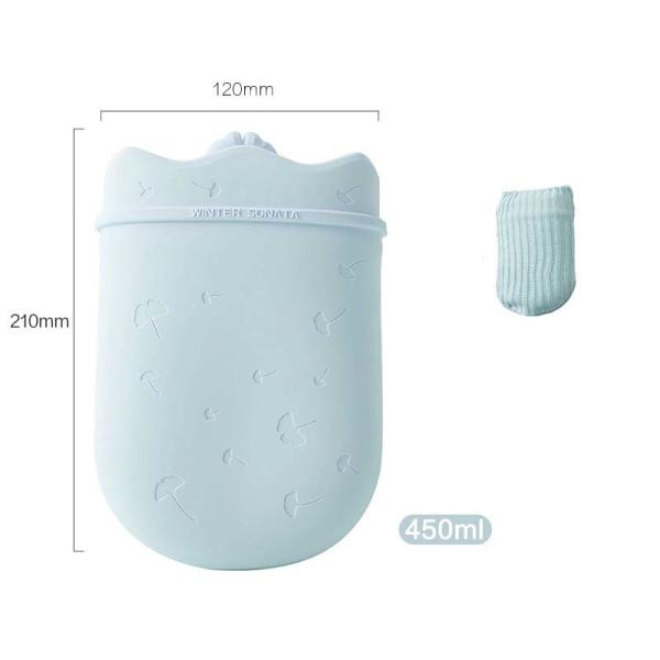 Botelha de água quente de silicone com toque suave e à prova de vazamento para aliviar a dor na cintura, nas costas, no pescoço, nos ombros, Theopy