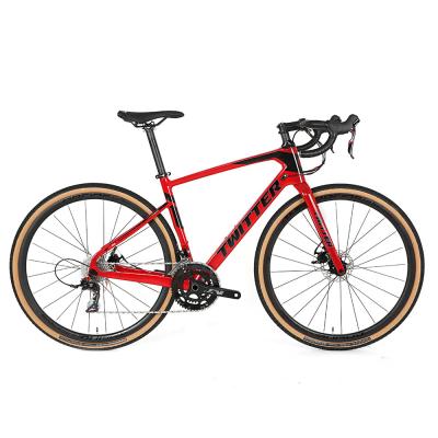 Pneu 700x40C vermelho da bicicleta do cascalho da fibra do carbono de R8.7KG ETROSPEC 22S para homens