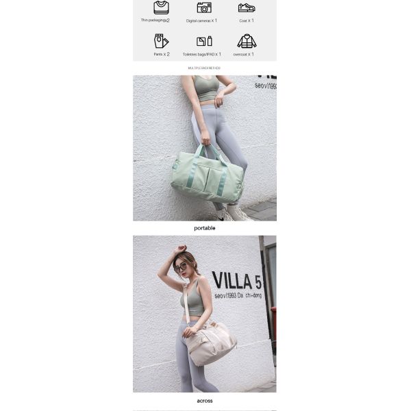 Multiple Color Nylon Travel Bag With Handle Dry And Wet Separation