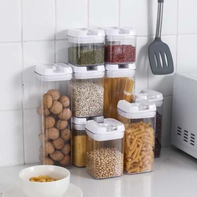 Recipiente de armazenamento claro funcional do alimento da cozinha multi com tampa hermética