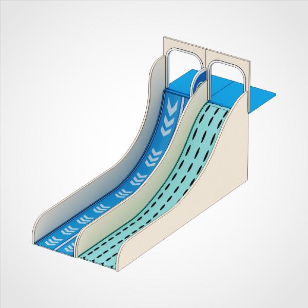 Des toboggans en plastique en forme de corne pour les enfants
