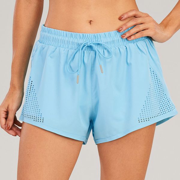 Женщин лета логотипа изготовителя фабрики OEM шорты двухслойного фитнеса молодости тренировки изготовленных на заказ быстрые сухие