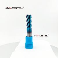 Fraise en bout carbure à 4 tranchants, angle d'hélice de 45°, 16 mm, revêtement nano bleu, pour l'usinage de l'acier sur machine CNC