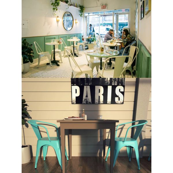 Colorful Outdoor Cafe Poly And Bark Trattoria Side Chair Steel Metal Tolixs