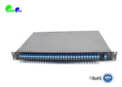 Rack Mounted 9 / 125μm 1310nm 1*32 PLC Splitter With SC UPC Connector