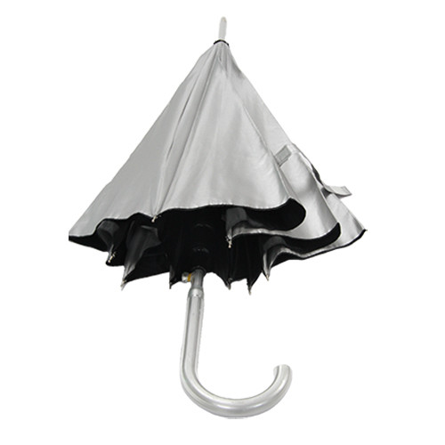 8mm Metal Shaft Pongee UV Coating Umbrella With J Handle