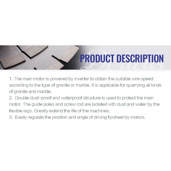 Машина для резки камня мощностью 30 кВт/40 л.с. для резки алмазных проволочных пил в карьере гранитного мрамора
