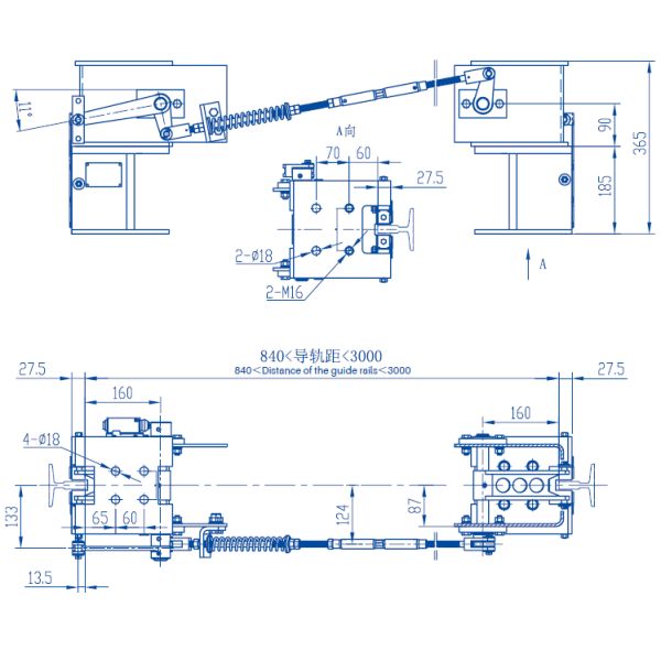 Elevator Safety Counterweight Safety Gear 1600kg Load 2.5m/S For Lift