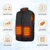 USB Rechargeable Electrical Heating vest Jacket Winter Men jacket Sleeveless Puffer Cotton Jacket Quilted vest