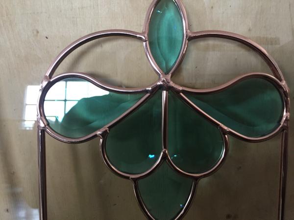 Single decorative leaded glass for cabinet door with electroplating technology 1000*300MM