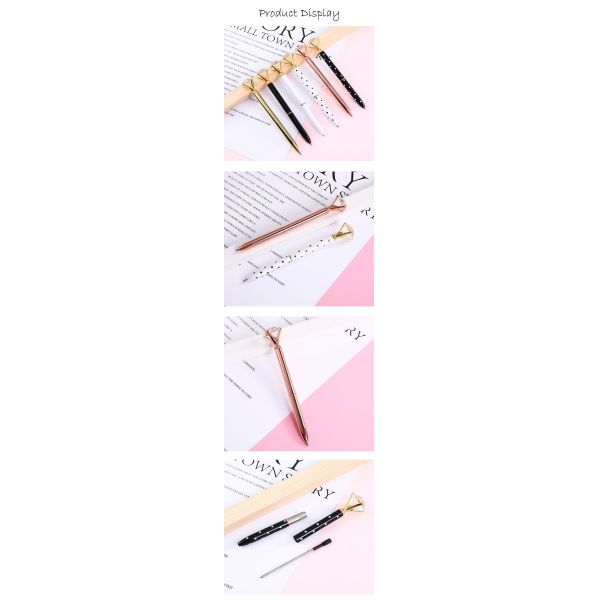Fashion Polka Dot Twist Metal Ballpoint Pen Shining Big Diamond Spot Ball Pen 1.0mm