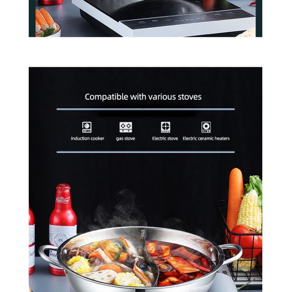 Good Quality Hot Pot Pot Multi-user Hotpot 201 Stainless Steel Shabu Shabu Pots For Cooking