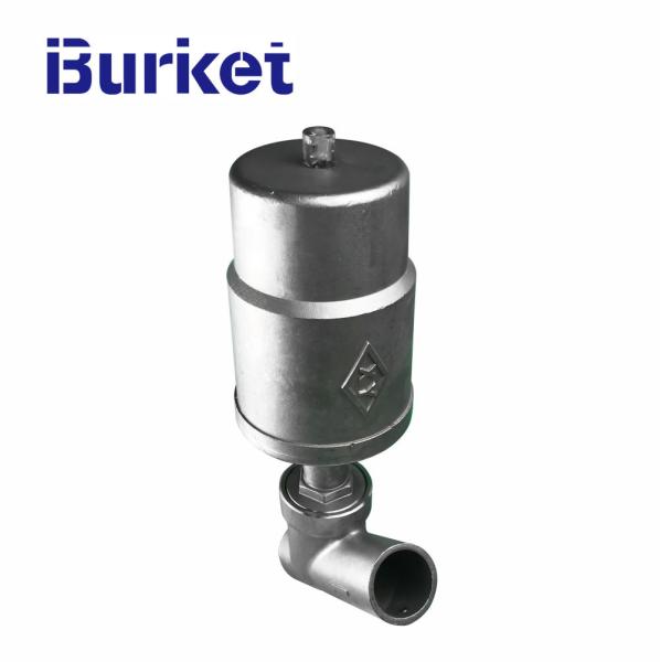 PN16 Stainless Steel Pneumatic Thread Ends Y-type Angle Seat Valve With Stainless Steel Actuator for dyeing machine