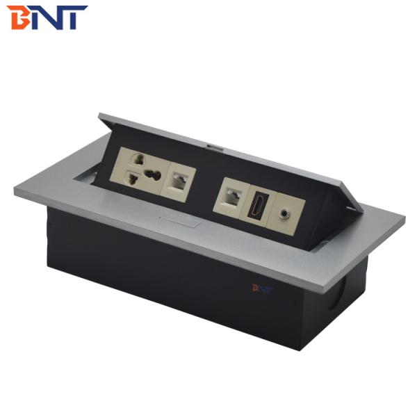 Hidden 3.5 Audio Desk Pop Up Sockets Black Matte ,  Power Supply Plug For Tabletop