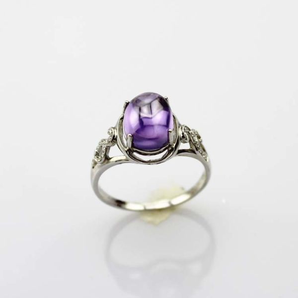 Created Oval Ruby CZ Diamonds Sterling Silver Women Ring (R122)