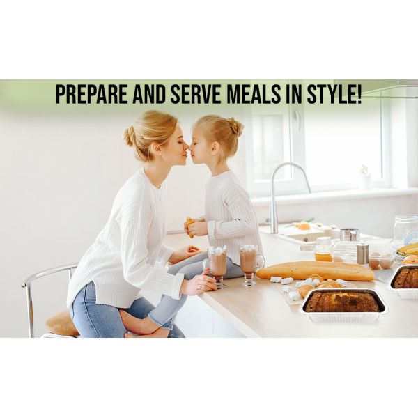Food BakingAluminium Food Containers With Lids Heavy Duty Disposable Aluminum Foil For Catering Party Meal Prep Freezer